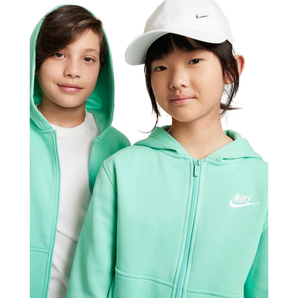Nike Sportswear Club Fleece Full Zip Jacket Kids - emerald rise/white FD3004-349