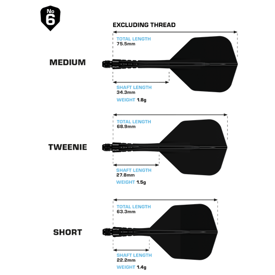 Mission Force 90 Vortex No6 Flight Shaft System - Solid Black
