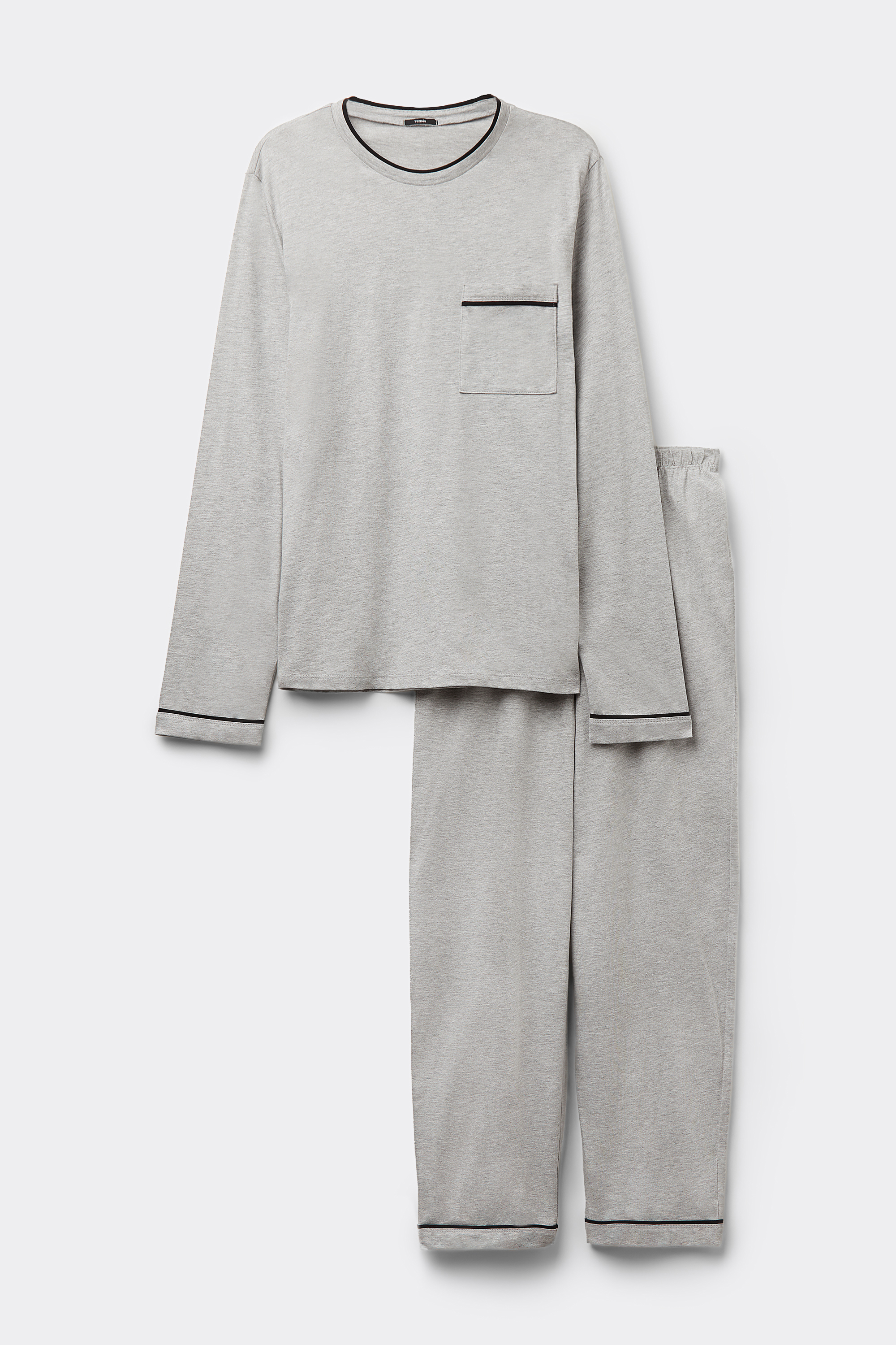 Men’s Long Piping Cotton Pyjamas