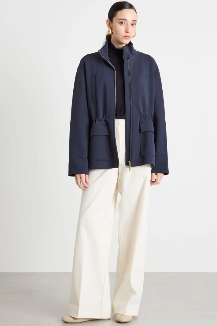 Piqué jersey parka - BLUE