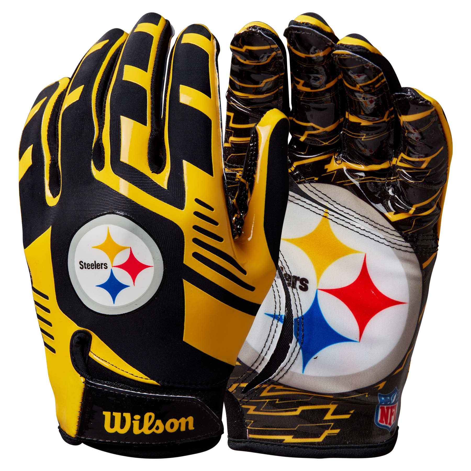 Pittsburgh Steelers Wilson Stretch-Fit NFL Receivers Gloves