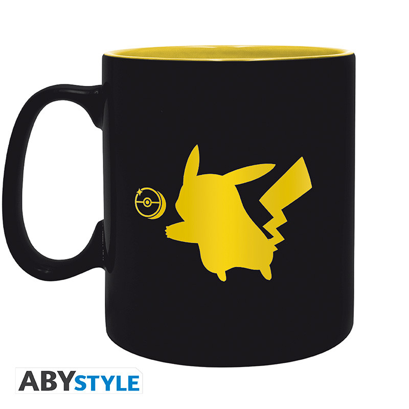 POKEMON Mug Golden Pikachu Black Icon Big size