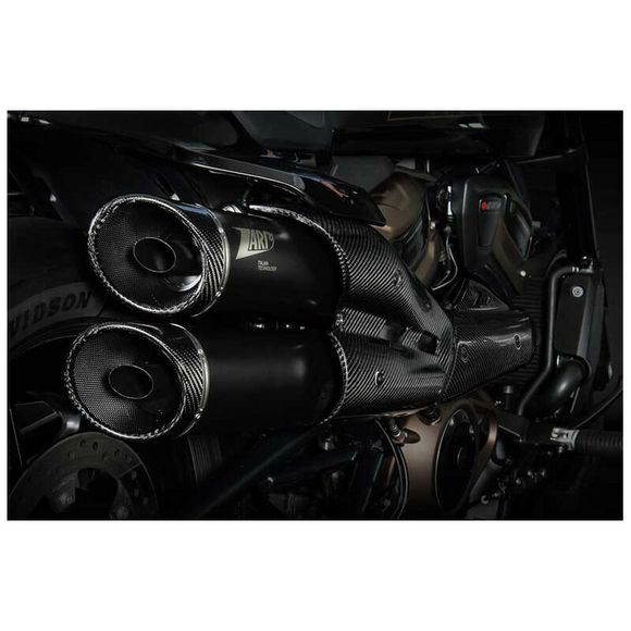 Zard Complete Line 2 in 1 2 gt stainless steel - black carbon tipHARLEY DAVIDSON 1250 SPORTSTER 1250 S - 2021 - 2025Ref: Zad00412A / Zhd006S10Scr-B