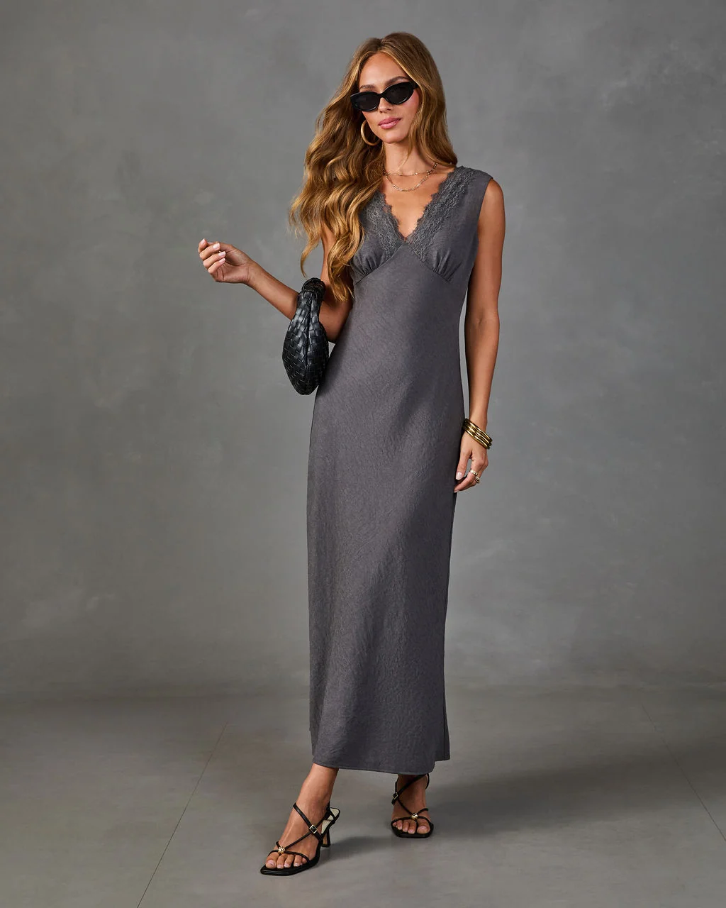 Adelina Lace Trim Maxi Dress