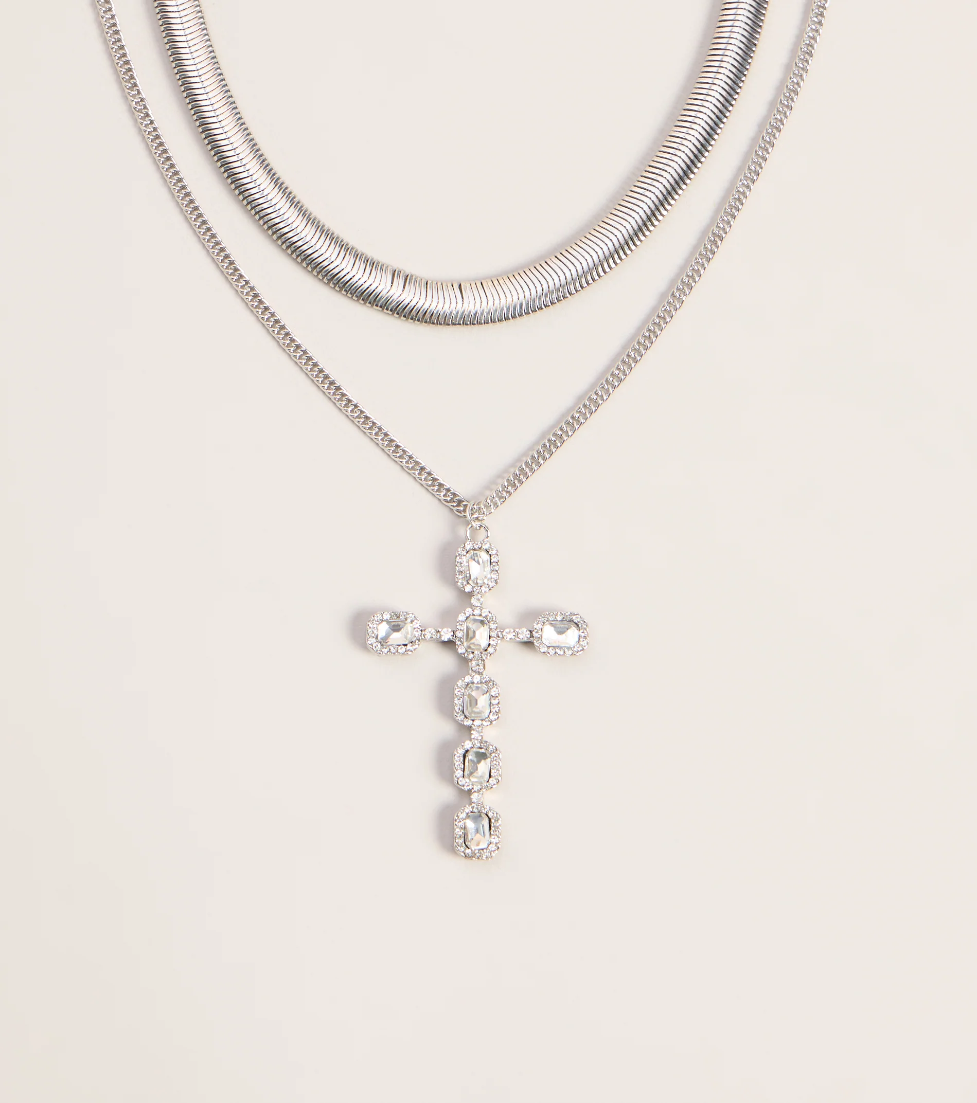 Spark Verdict Cross Necklace Set