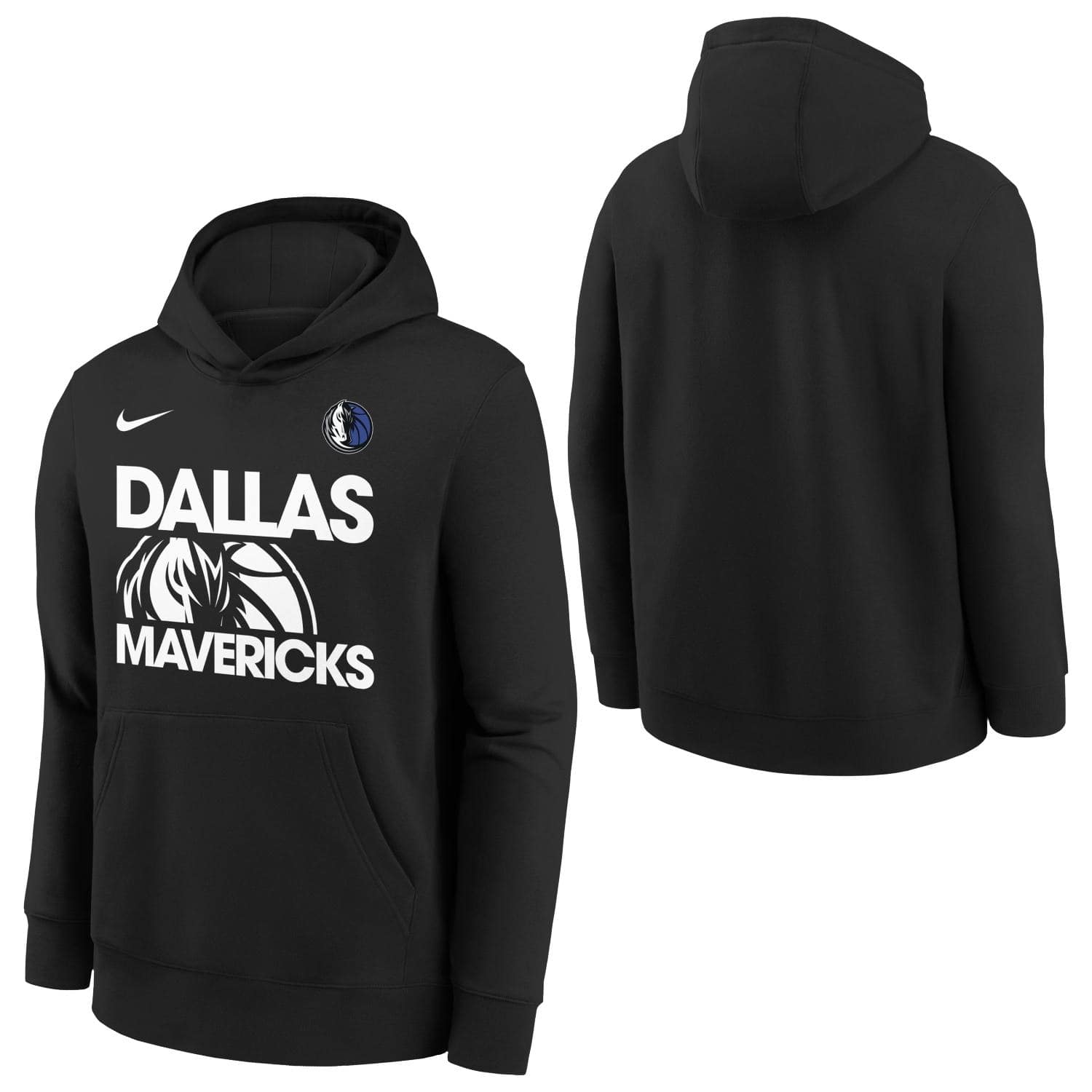 Dallas Mavericks NBA Courtside Nike Club Hoodie Black (YOUTH)