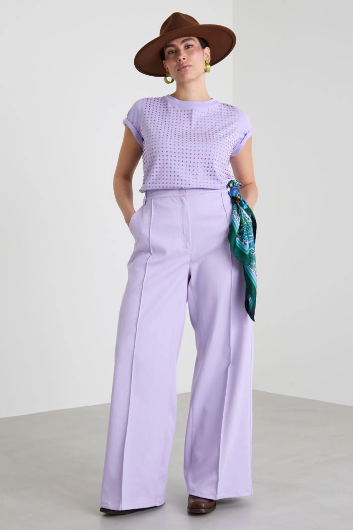 Rhinestone T-shirt - LILAC