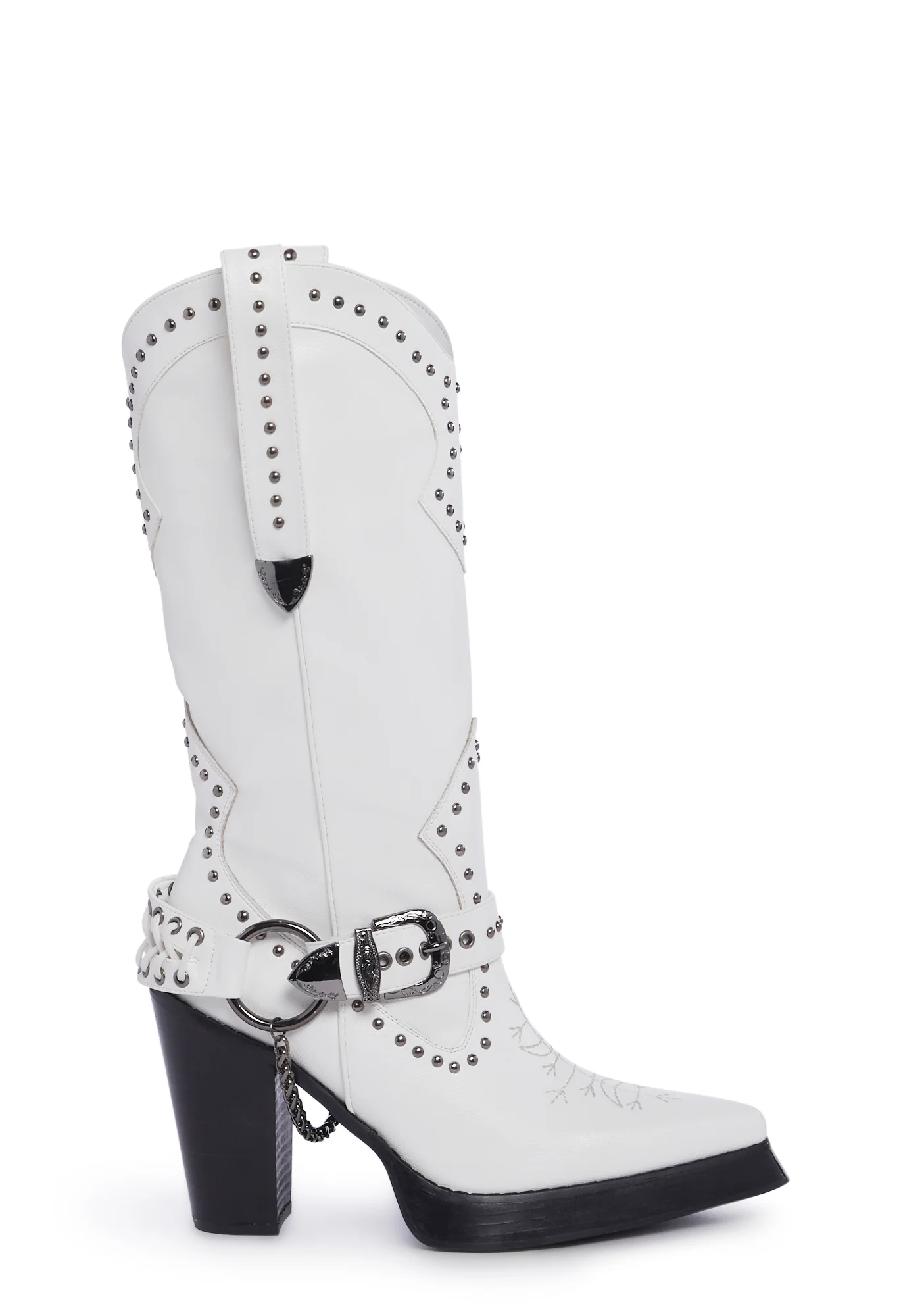 Pace Of Nature Cowboy Boots - White
