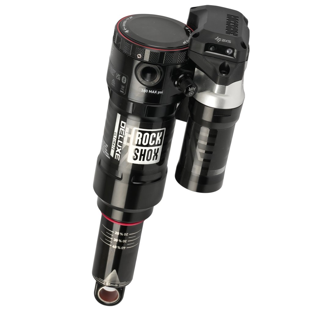 RockShox Super Deluxe Ultimate Rear Shock - 185x55mm Trunnion | Flight Attendant | DebonAir+ | for Trek Fuel EX 2023+ - black