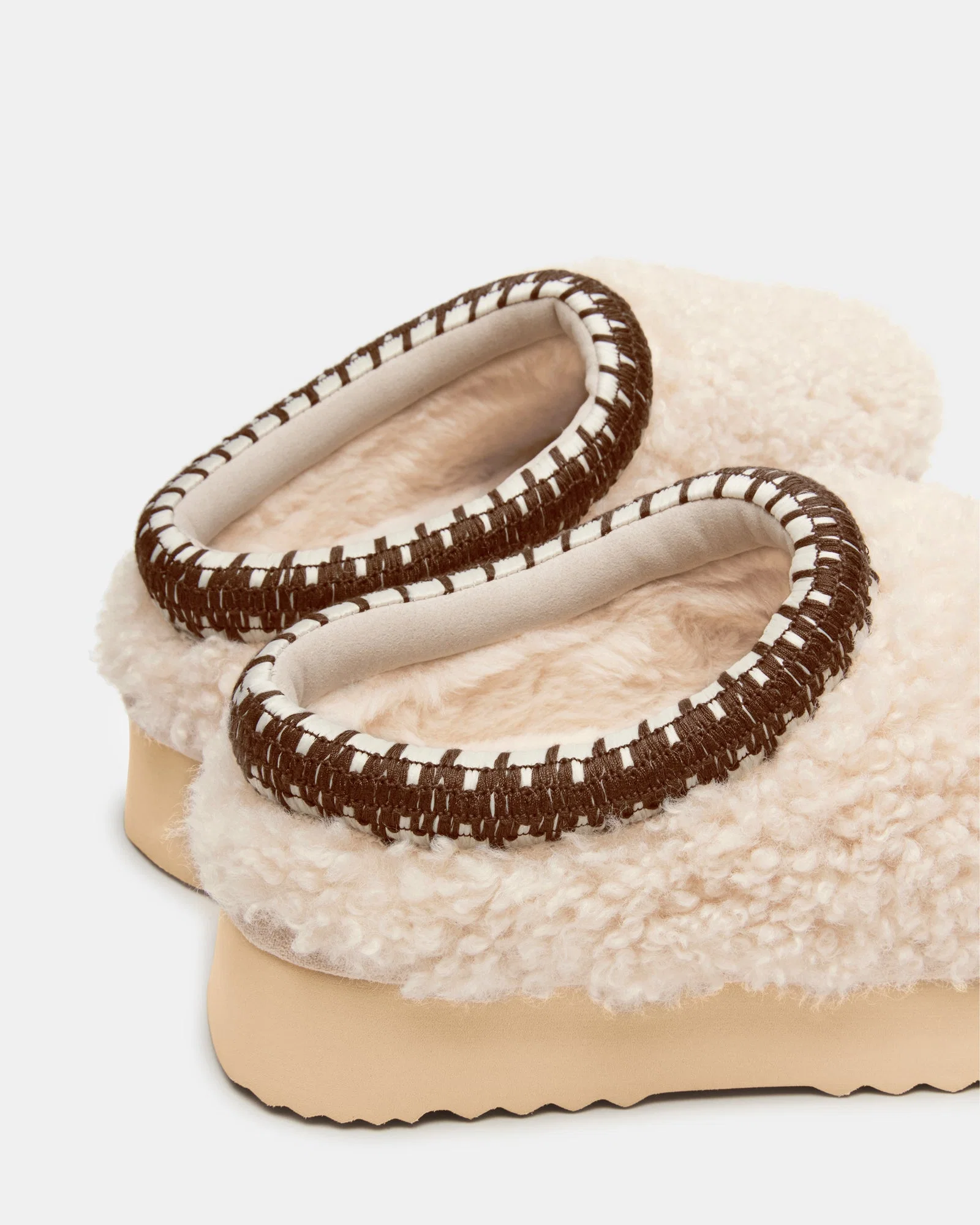 Selena Faux Shearling Natural