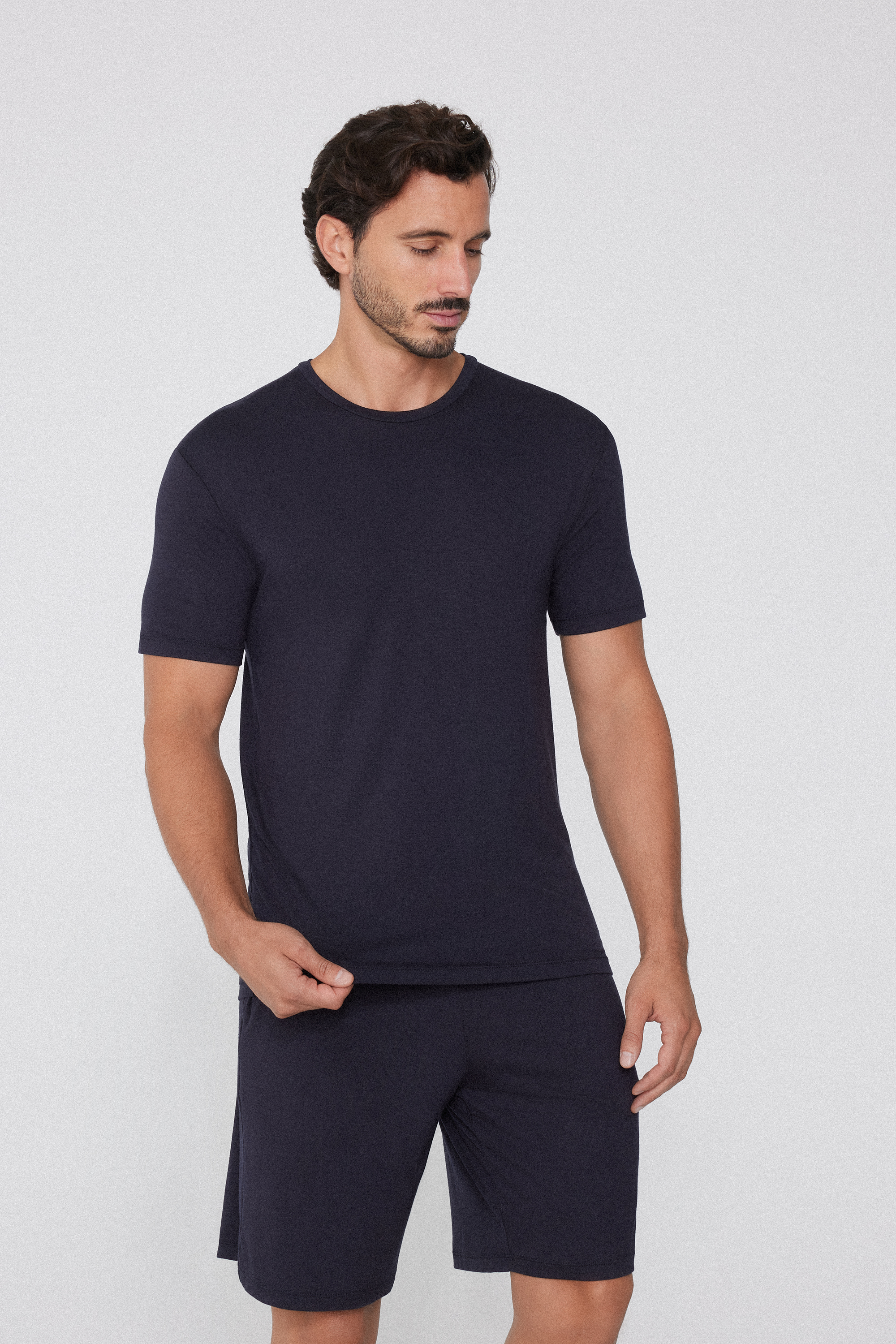 Round-Neck Viscose T-Shirt