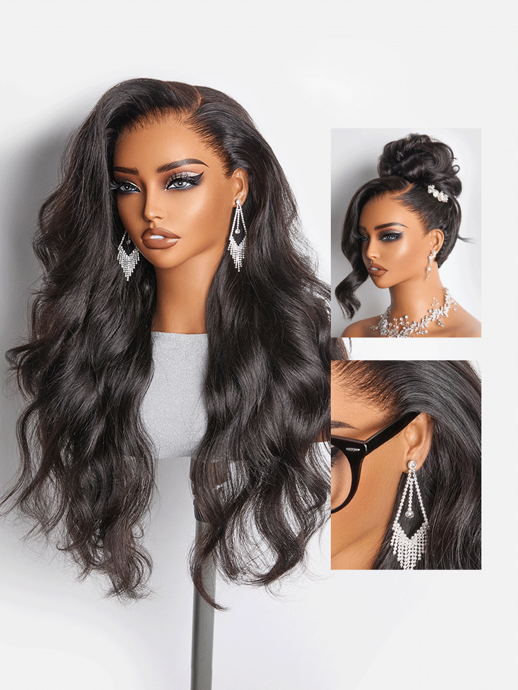 NatureMAX™ 200% / 250% Density Loose Wave Glueless 13x6 HD Lace Front Wig Human Hair Pre-Cut Lace Flexi-Fit Drawstring Cap