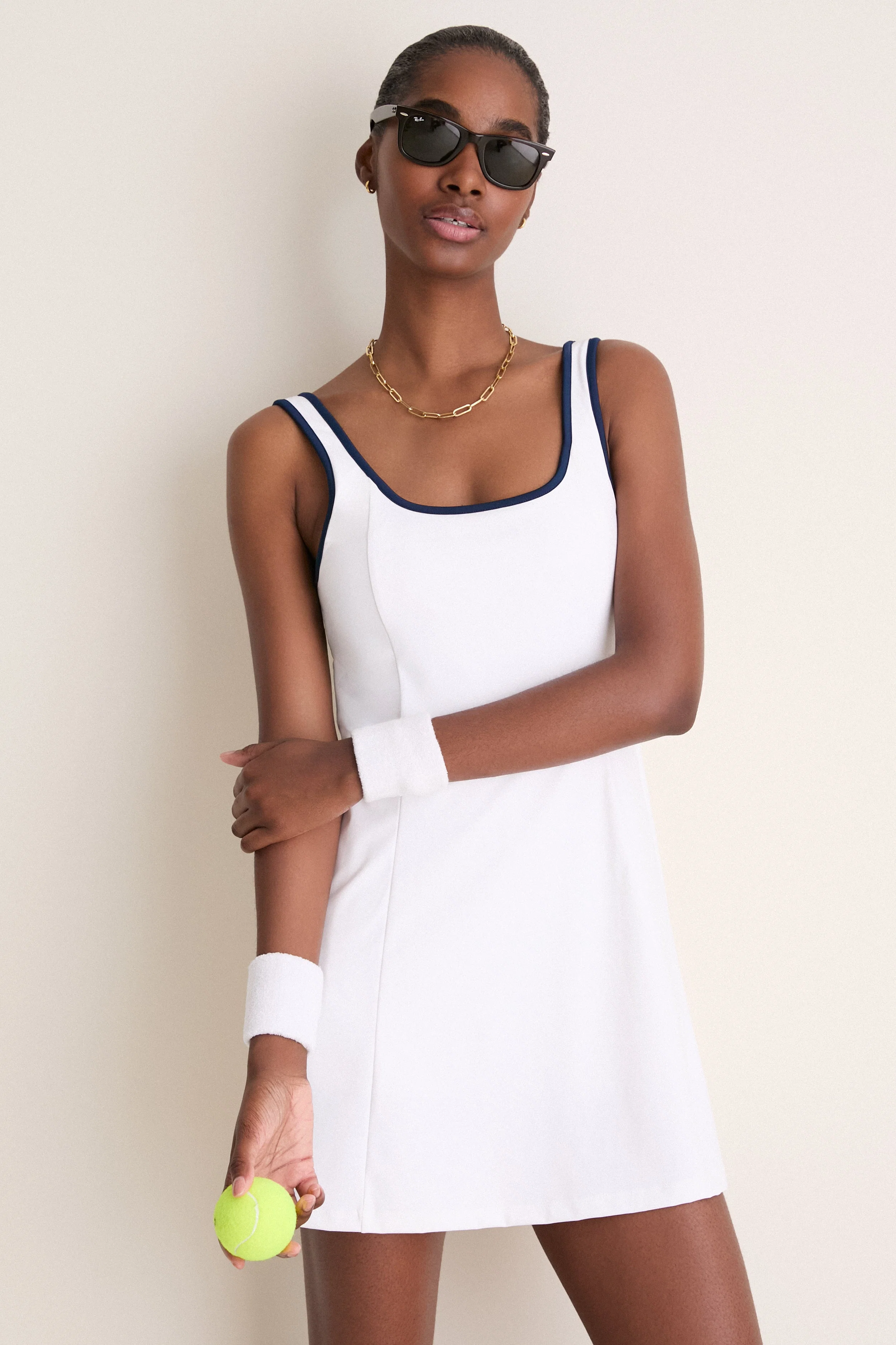 White Lightweight Compression Lucille Tennis Dress