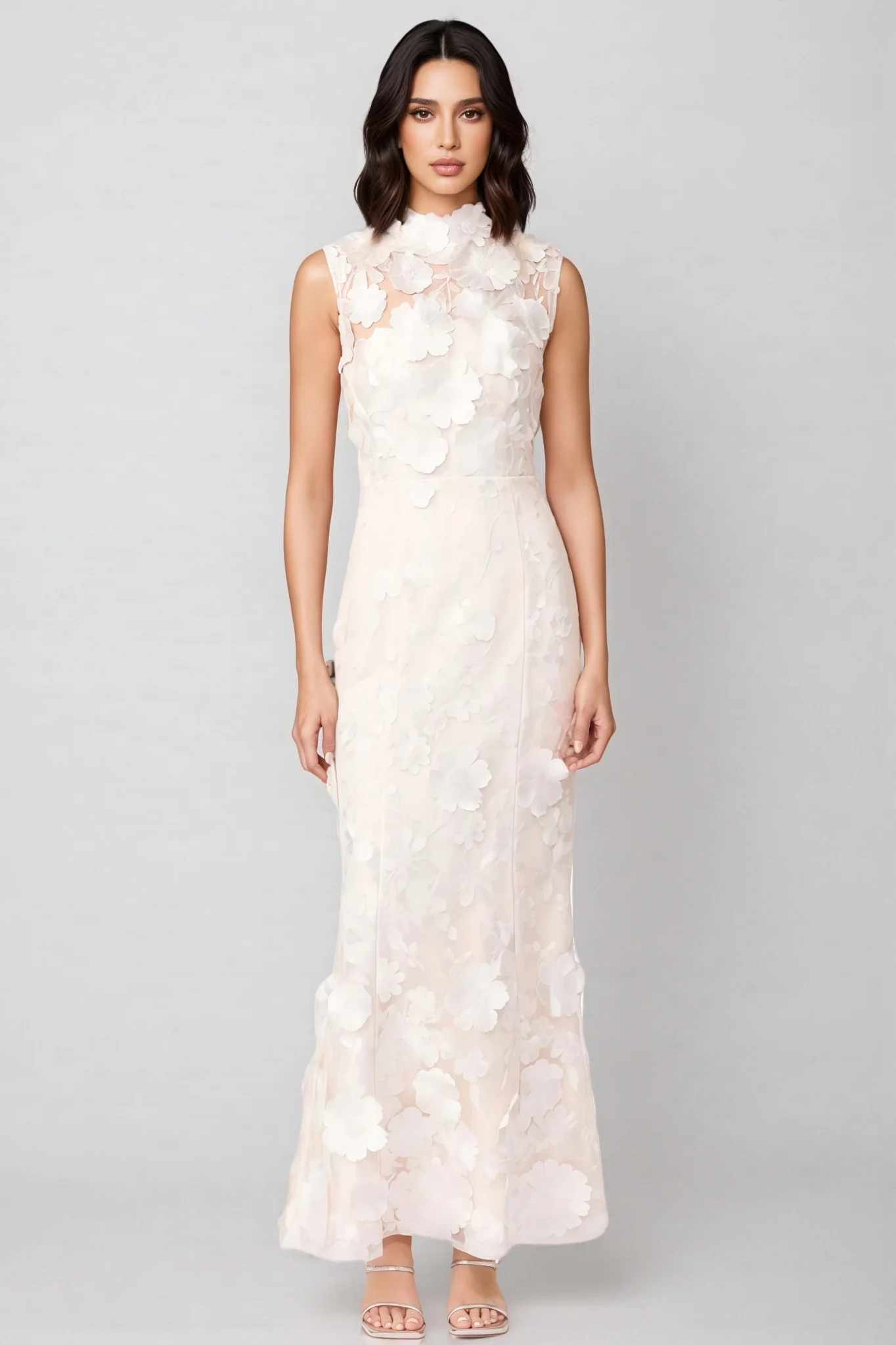 Jastet Embroidered 3D Floral Maxi Dress