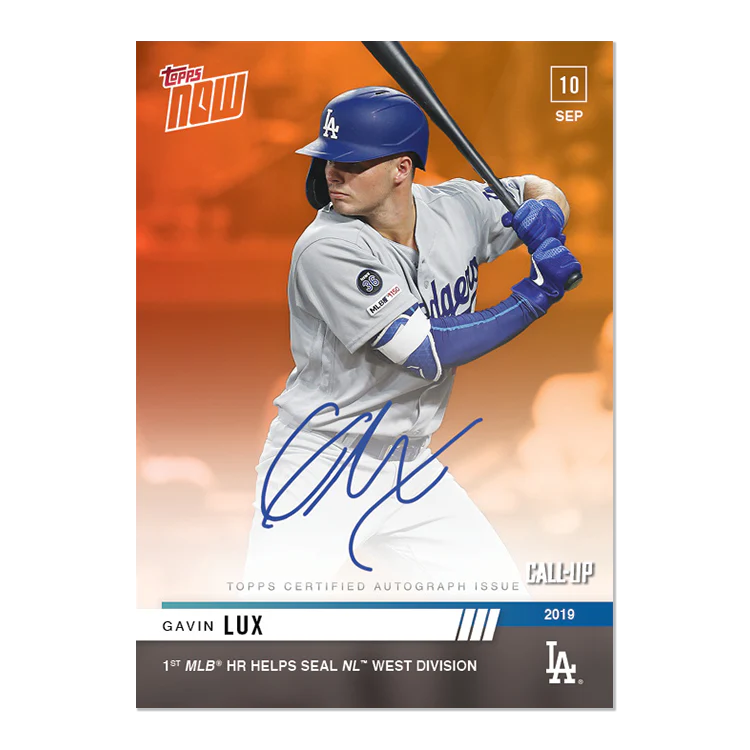 On-Card Auto # to 5 - Gavin Lux - MLB TOPPS NOW® Card 822E