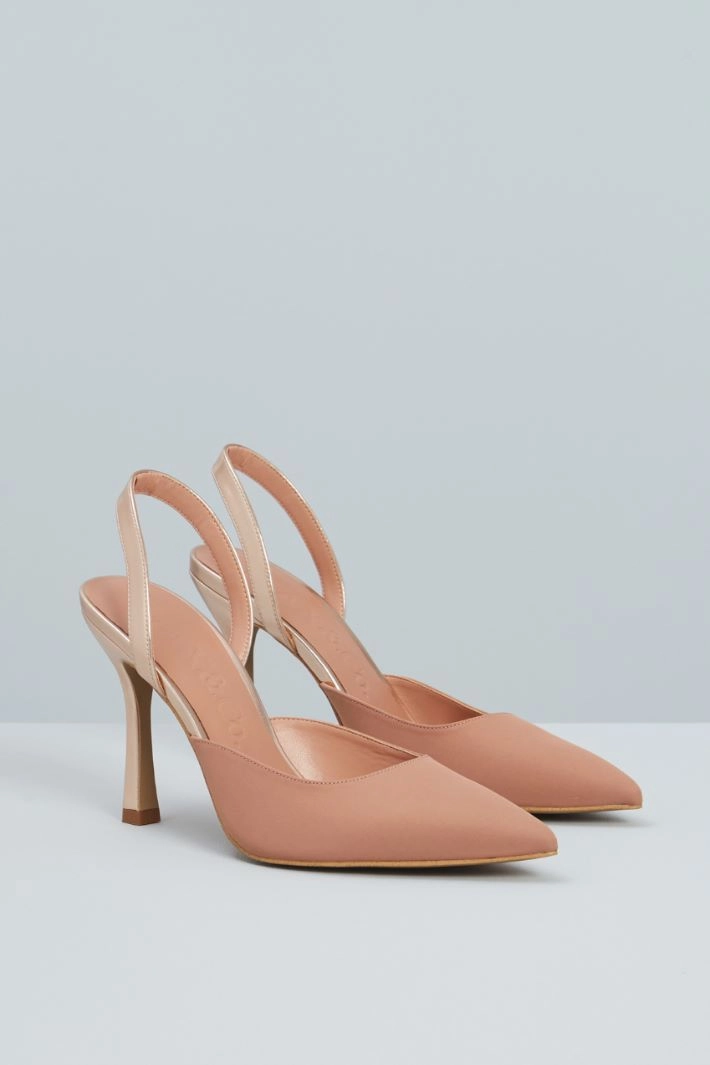 Satin court shoes - NUDE GOLD