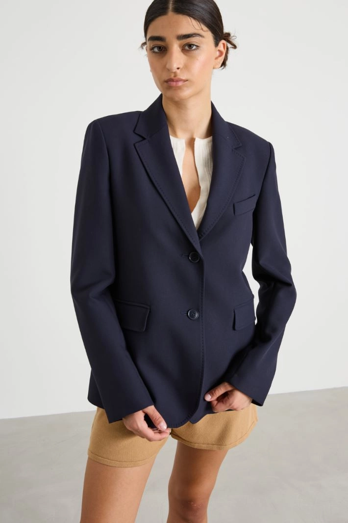 Topstitched blazer - NIGHT BLUE