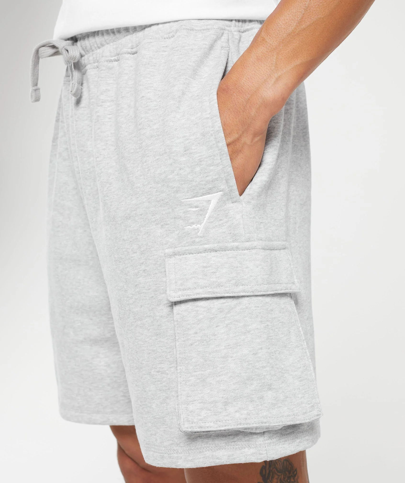 Crest Cargo Shorts Light Grey Core Marl