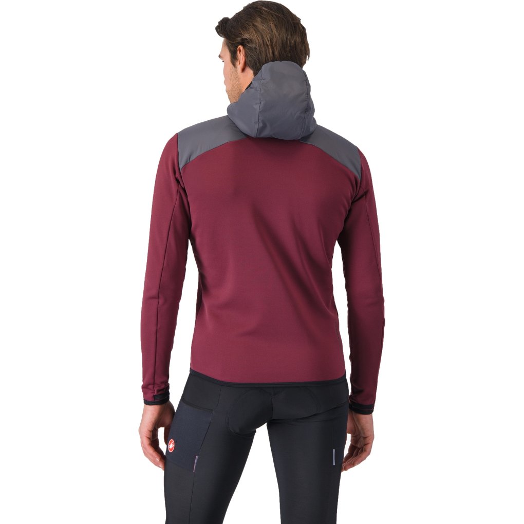 Castelli Unltd Roam Hoodie Men - bordeaux/lead grey 421