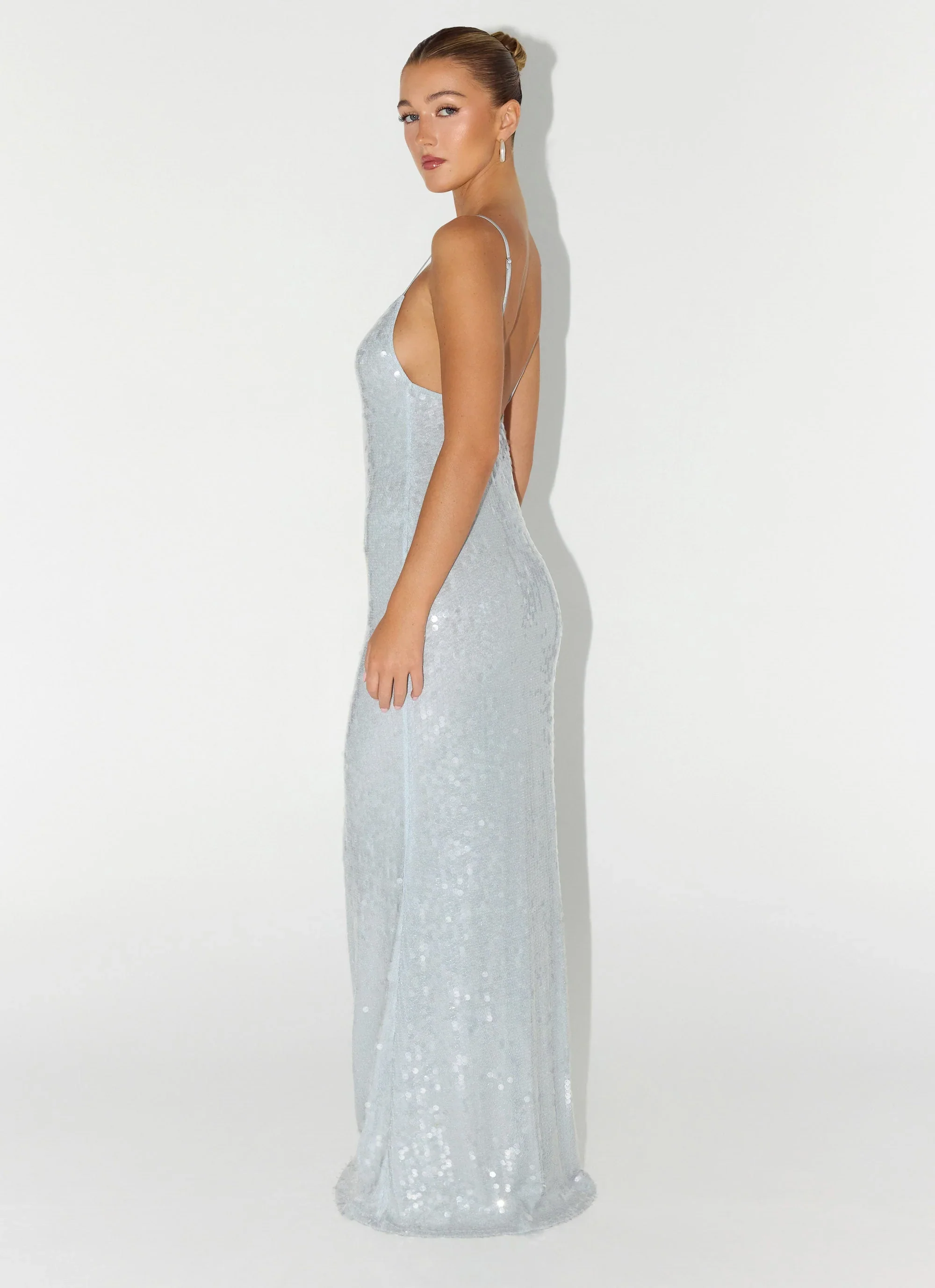 Solo Sequin Maxi Dress - Misty Blue