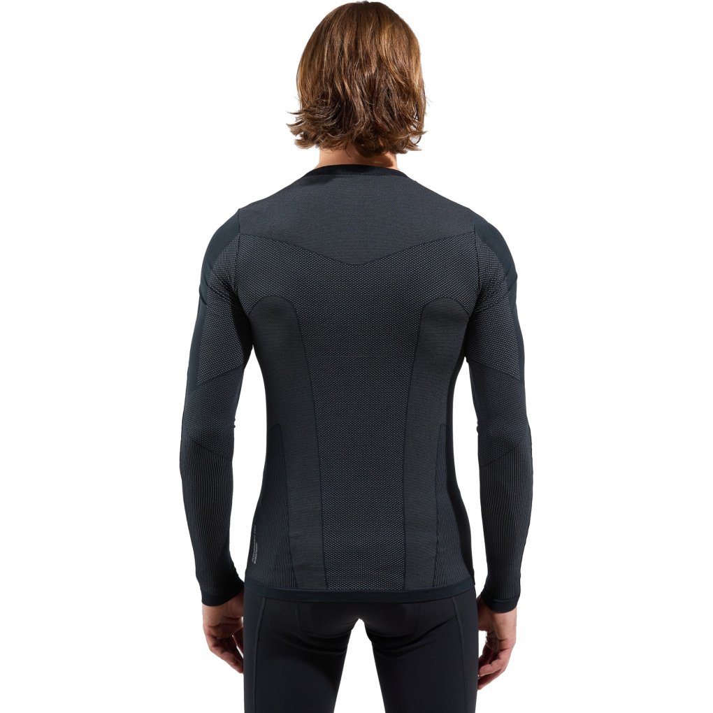 Odlo Performance Windshield Light Cycling Long-Sleeve Base Layer Top Men - black - odlo concrete grey