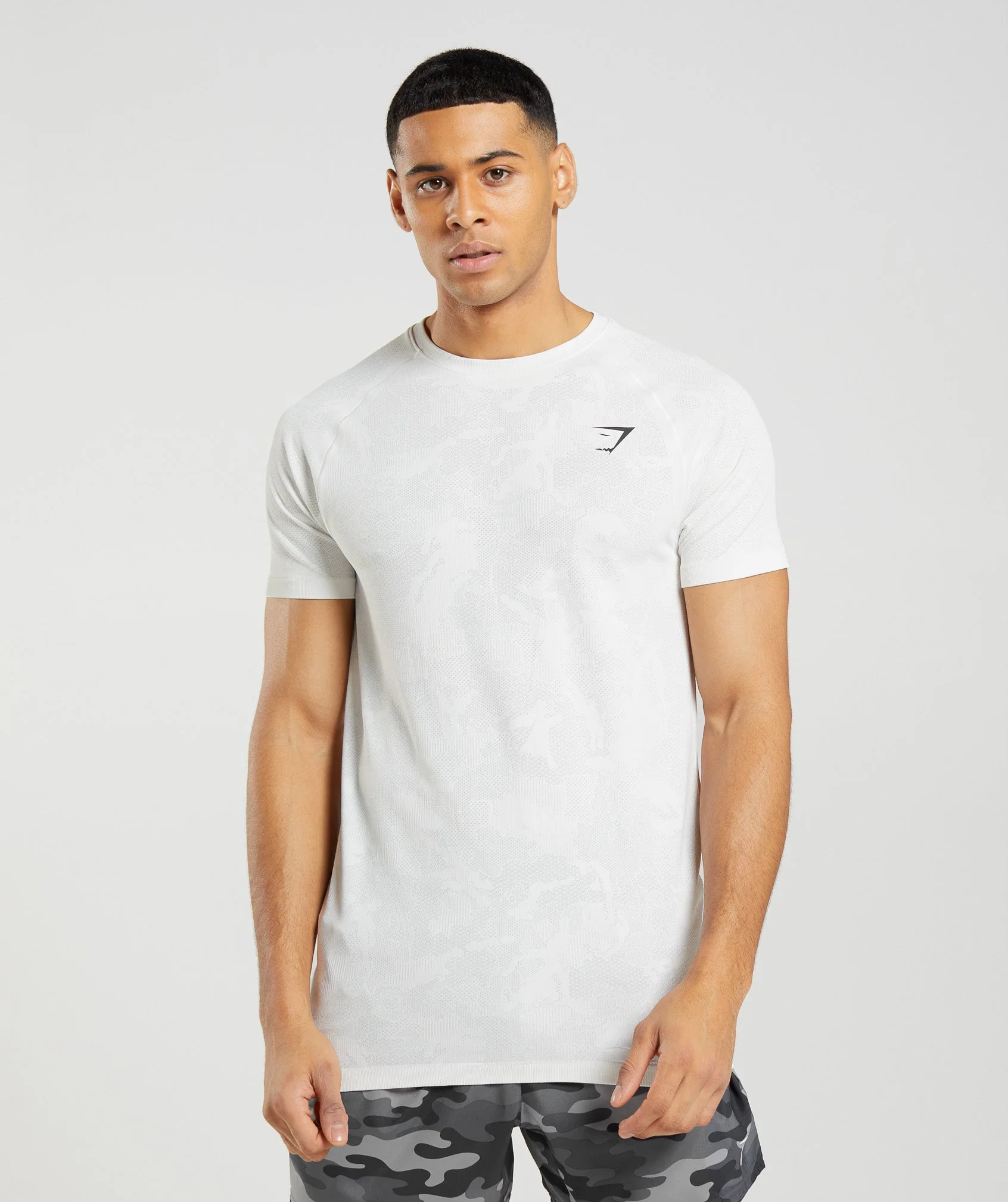 Geo Seamless T-Shirt White/Light Grey