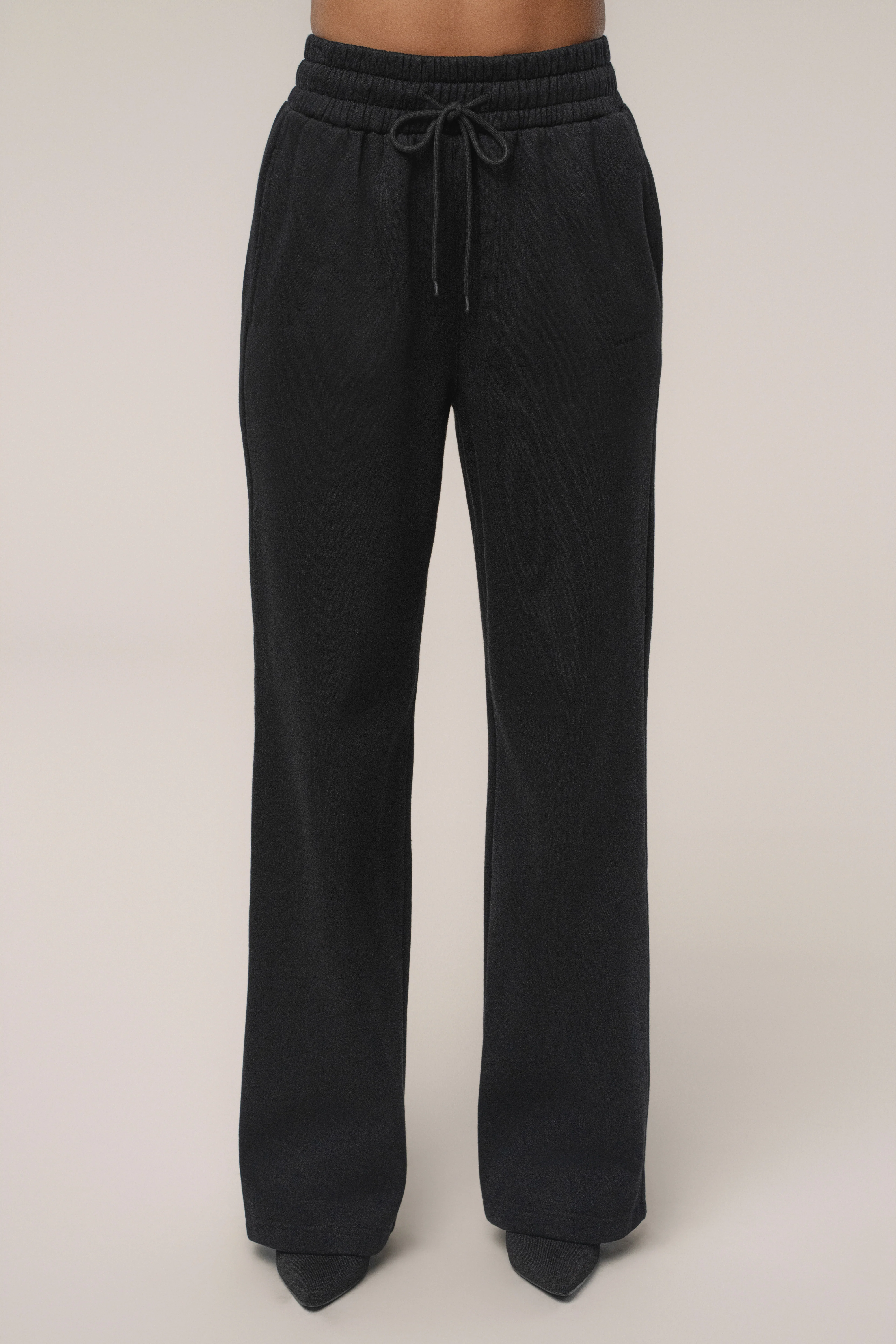 Black JLUXLABEL Logo Fleece Pants