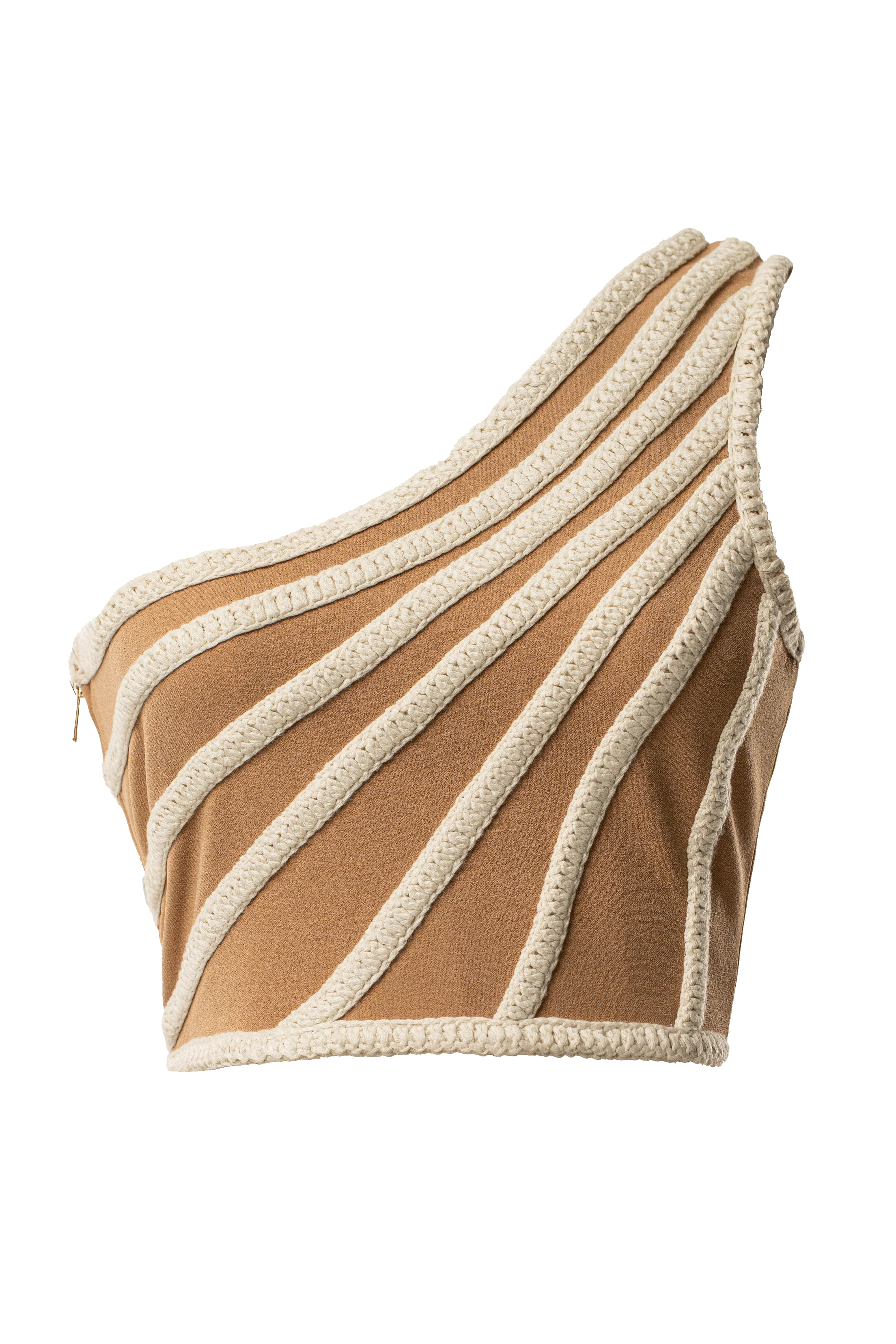 Ivory Braided One Shoulder Top
