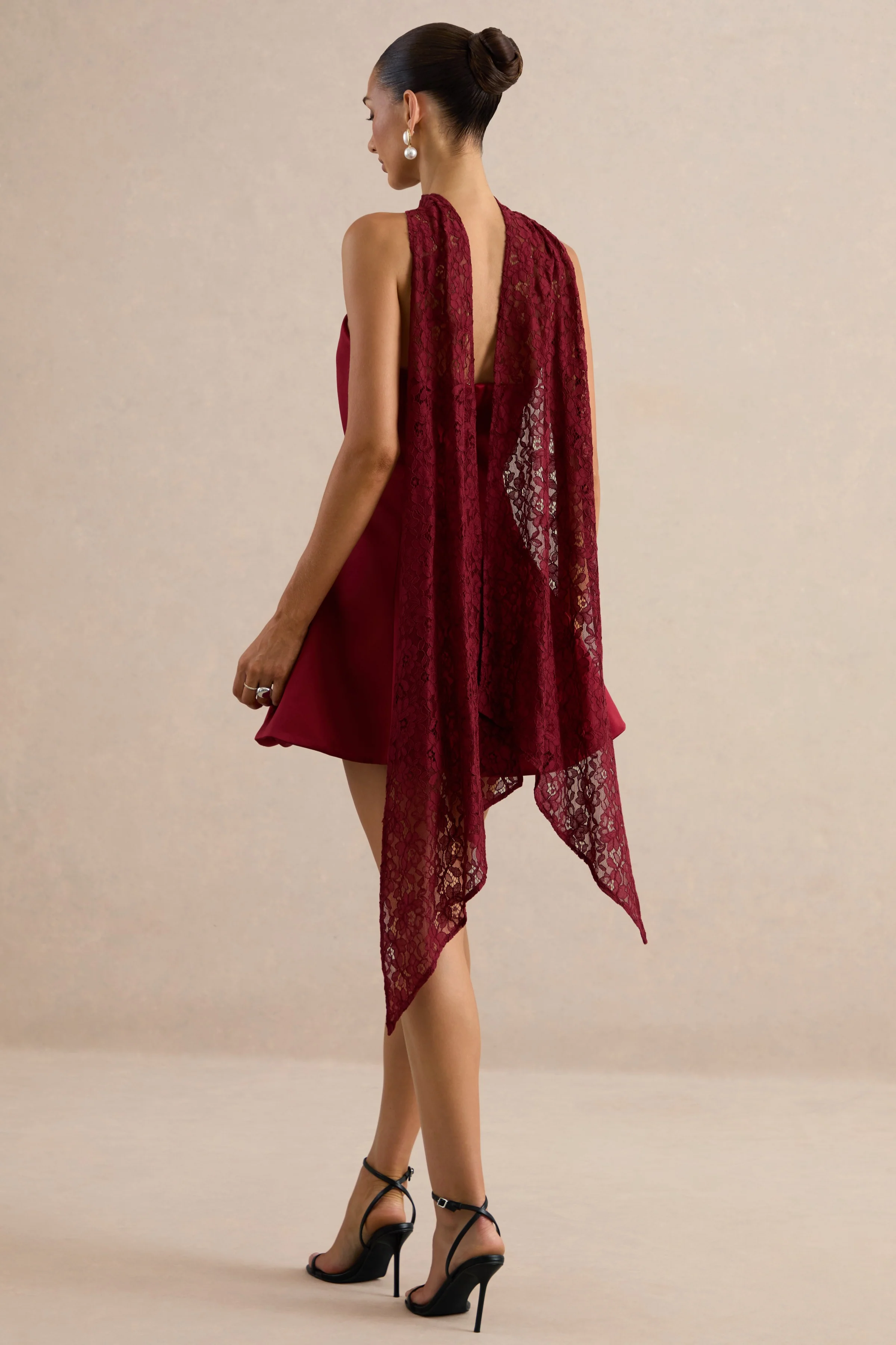 Lioray | Burgundy Lace Scarf