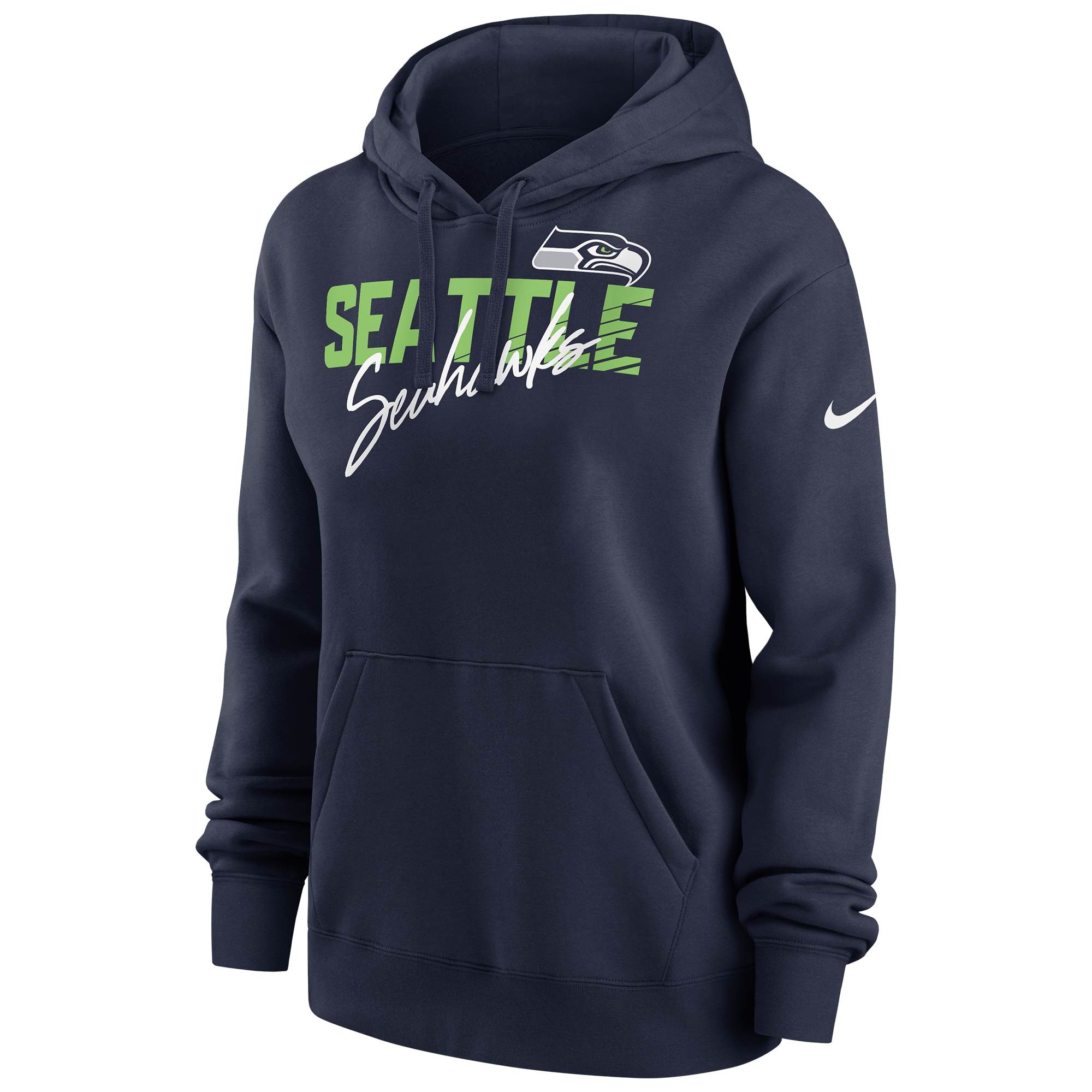 Seattle Seahawks Wordmark Nike Club NFL Hoodie Navy (WOMEN'S)