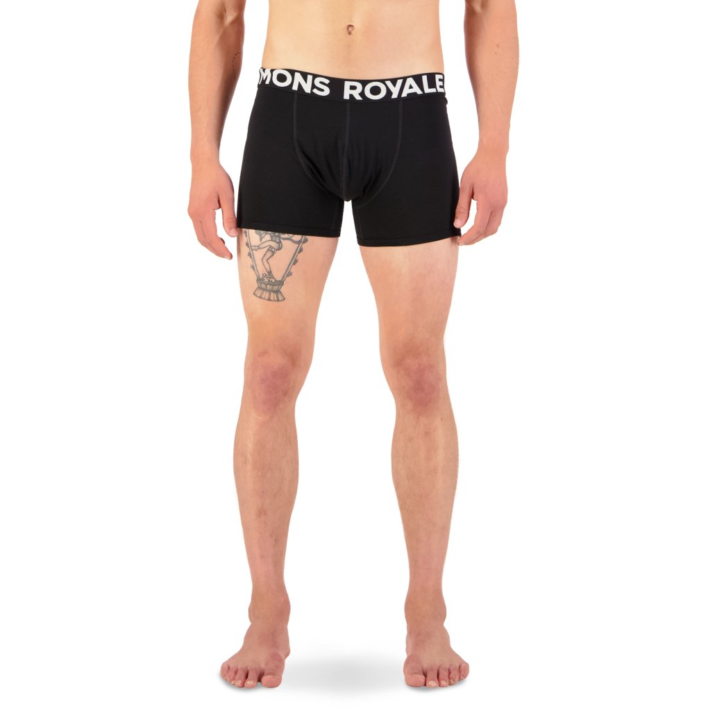 Mons Royale Hold 'em Shorty Merino Boxer Men - black