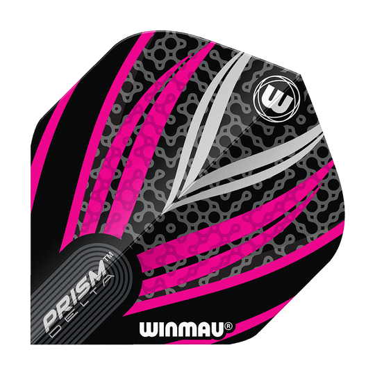 Winmau Prism Delta Black White Pink No. 2 Standard Flights