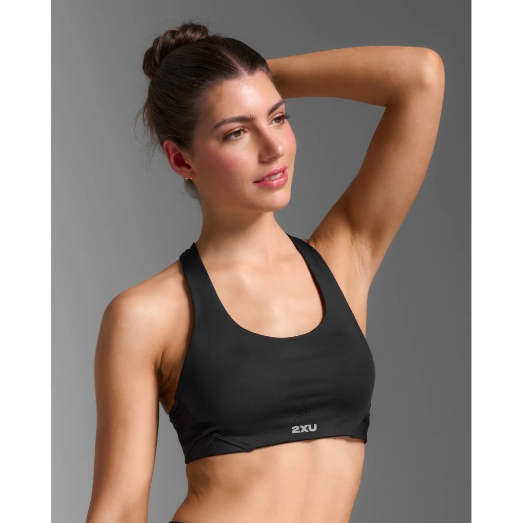 2XU Aero Mesh Medium Impact Bra Women - black/silver reflective