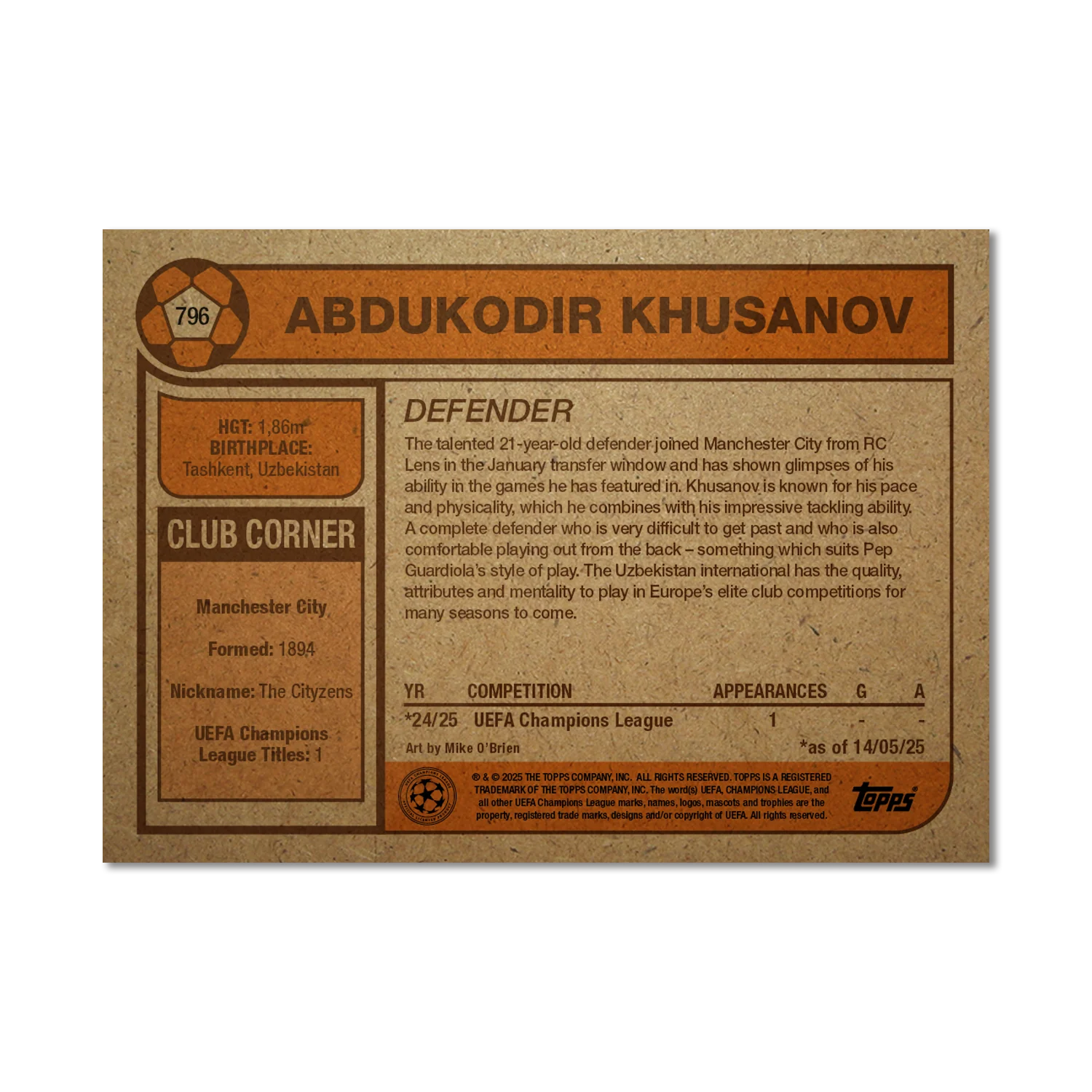 Abdukodir Khusanov - 2025 UCC Living Set® - Card 796