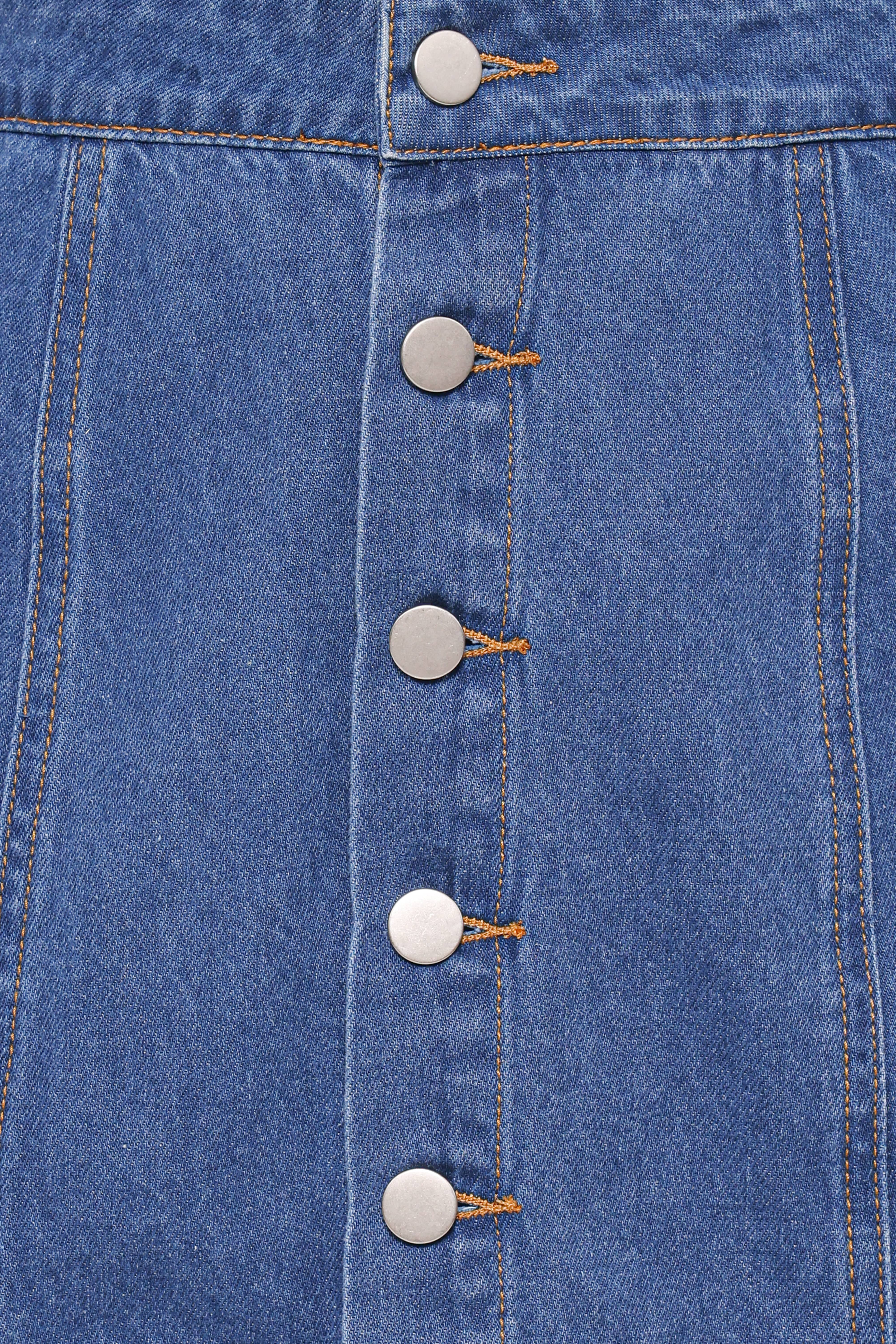 Sara Button Front Denim Mini Skirt - Dark Wash