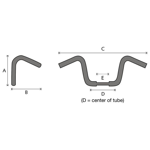 Highway Hawk Bad Apehanger 12-Inch Handlebar, 32 mm, Universal Fit for Harley Davidson - BlackRef: HIG0088