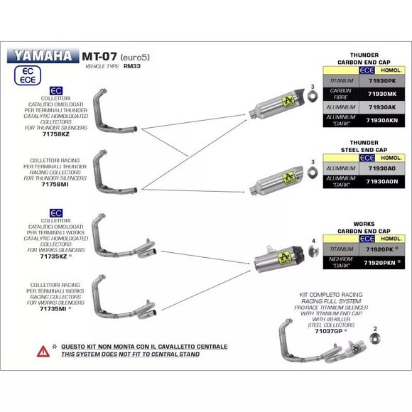 Arrow Racing Header - Low VersionRef: Aw0726 / 71758Mi