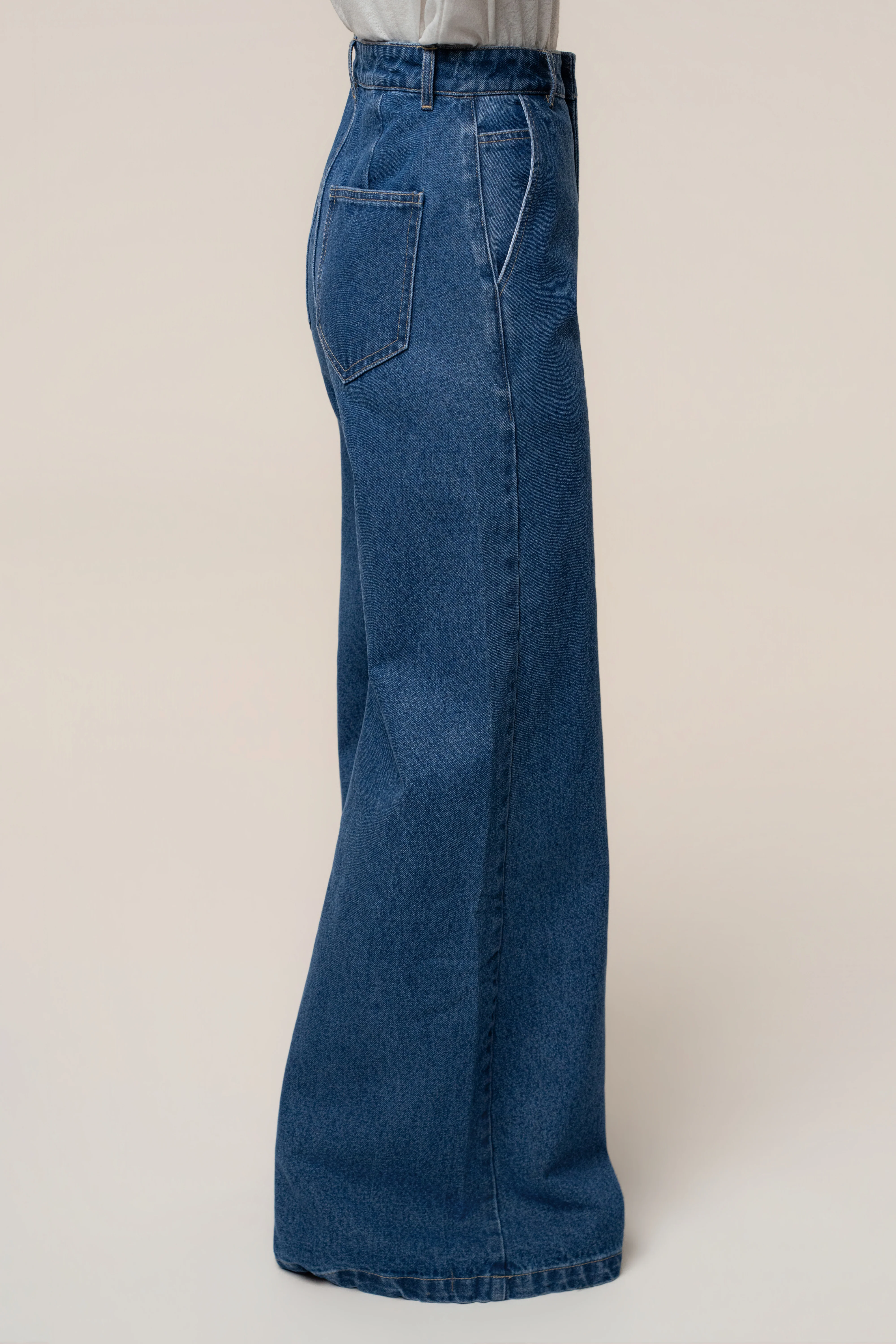 Medium Wash Wide Leg Denim Jean