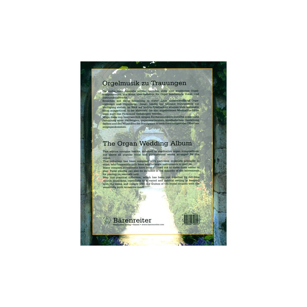 Bärenreiter Orgelmusik zu Trauungen – Thomann Ireland