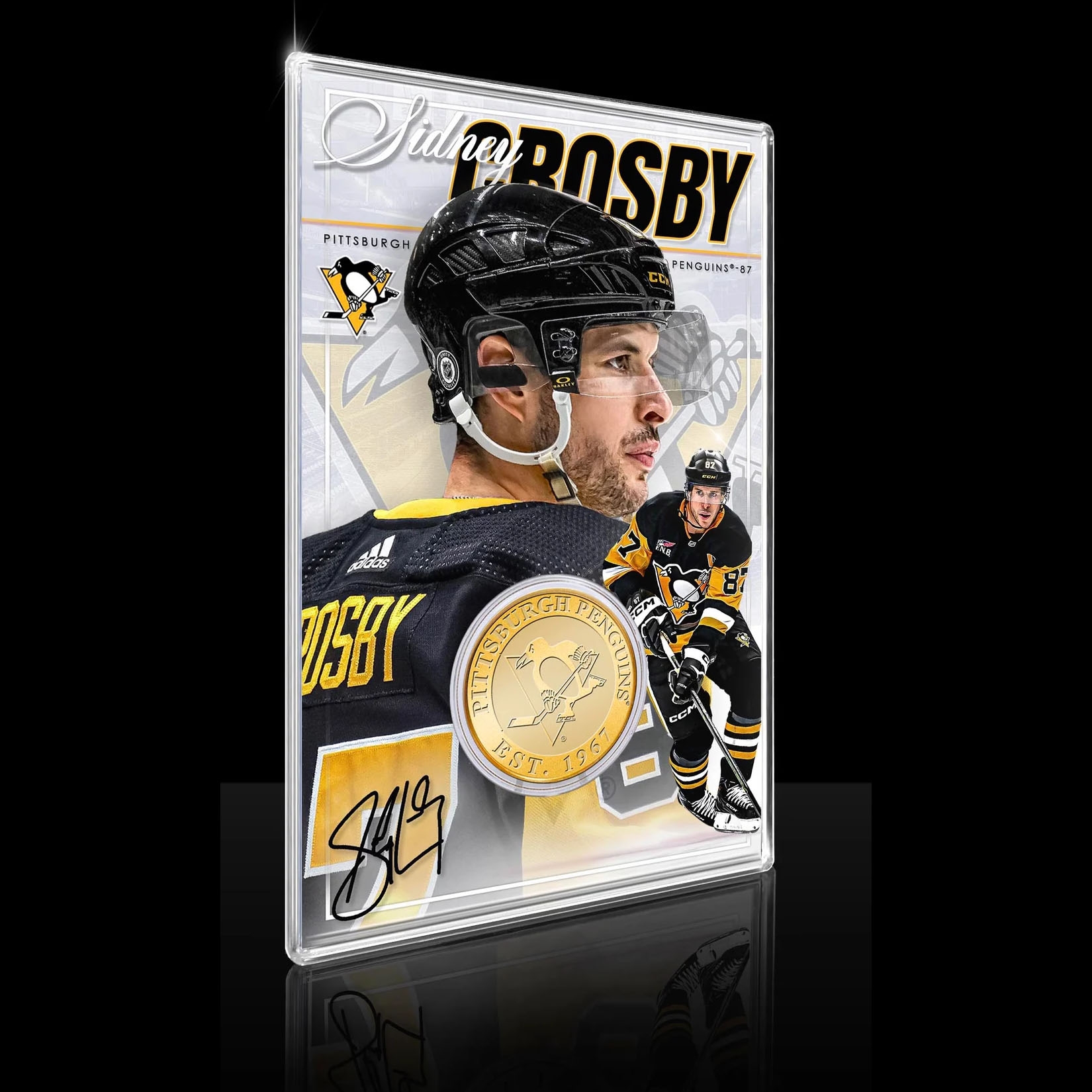 Sidney Crosby Pittsburgh Penguins Acrylic Bronze Coin Holder