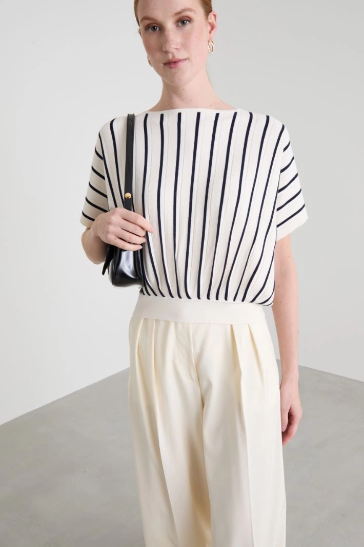 Viscose sweater - CREAM BLUE