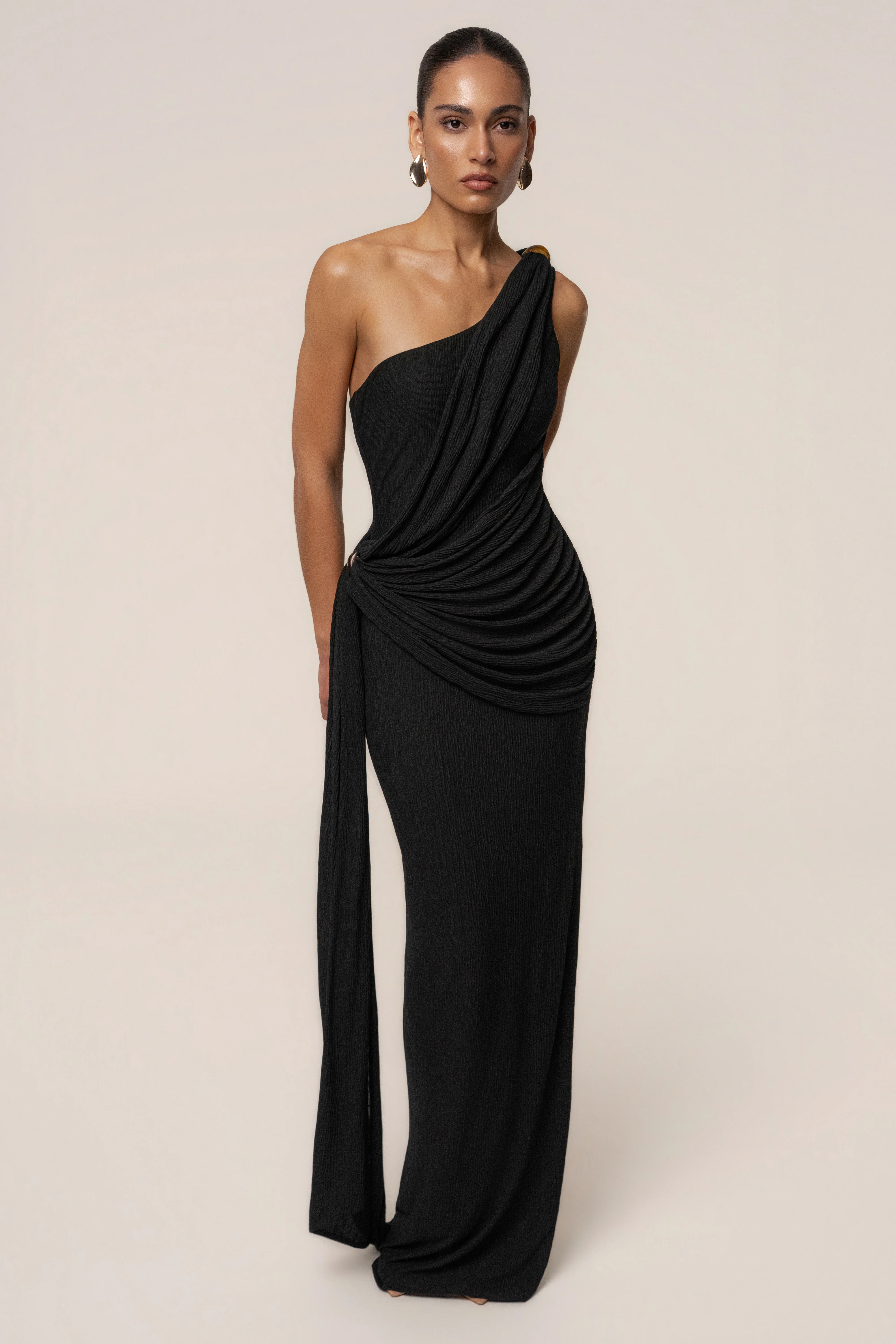 Black Rich Mocha Wrap Dress