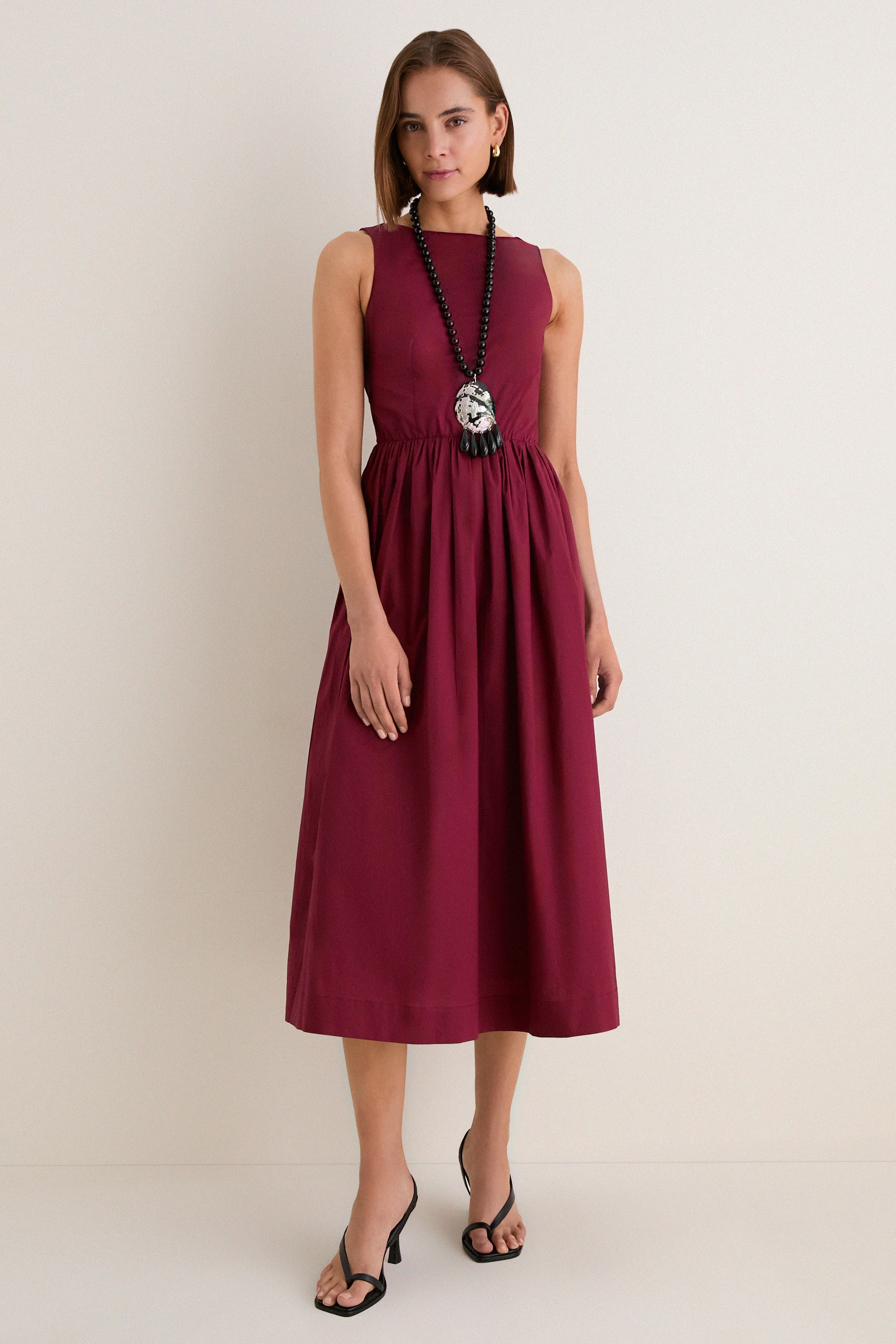 Merlot Open-Back Loire Maxi Dress