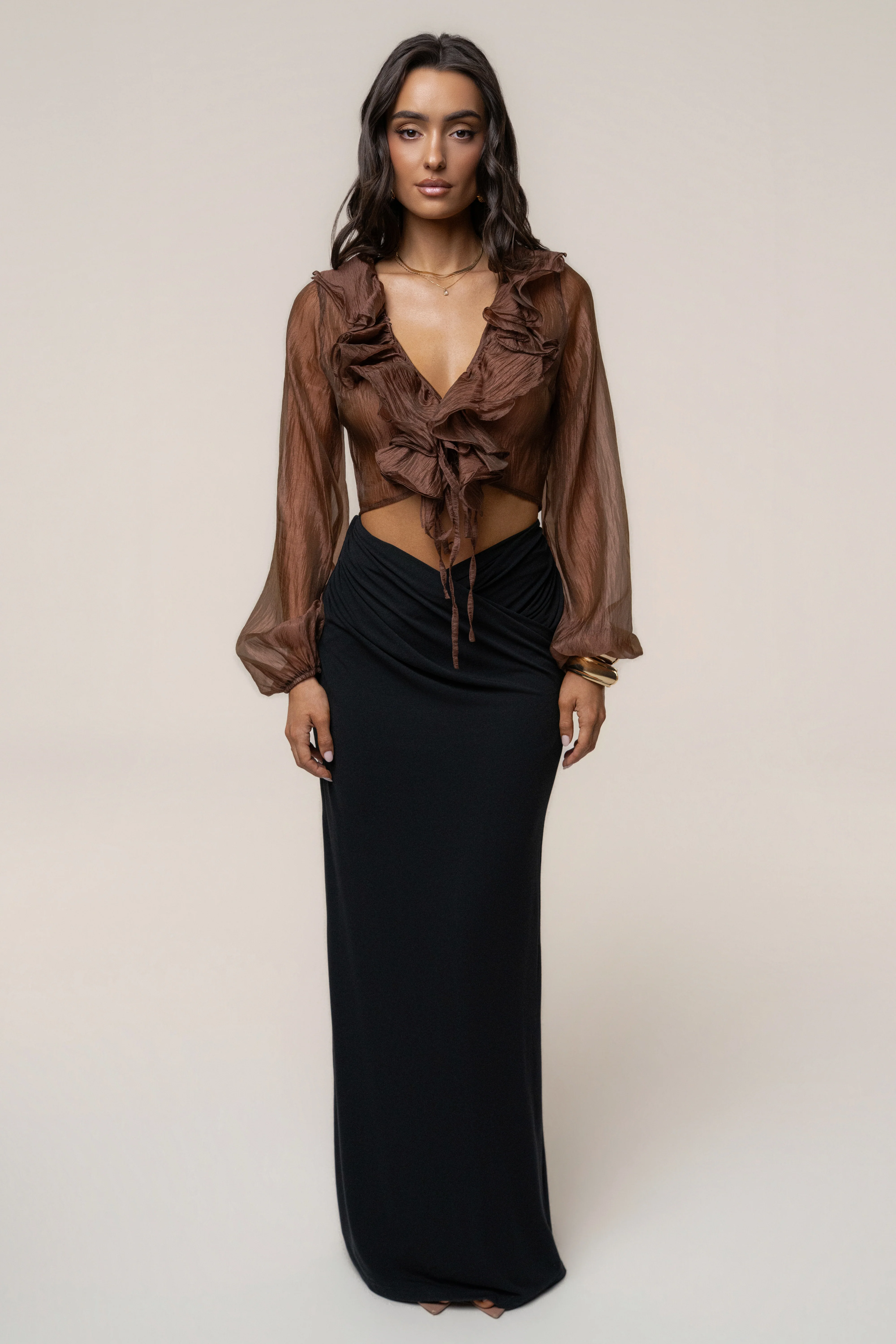 Bronze Delilah Ruffled Top