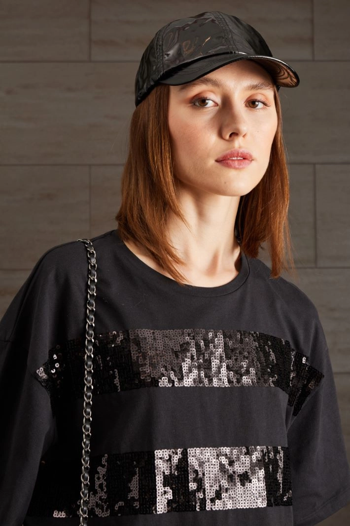 Coated baseball cap - BLACK