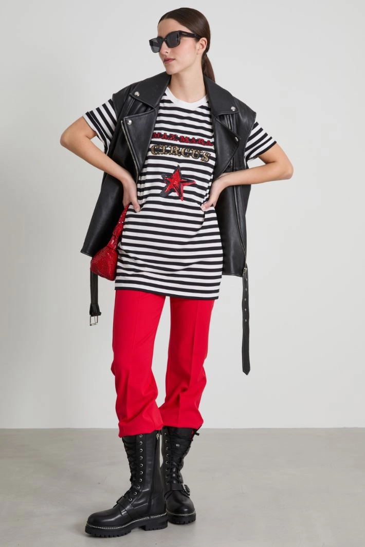 Oversized sequinned T-shirt - BLACK WHITE