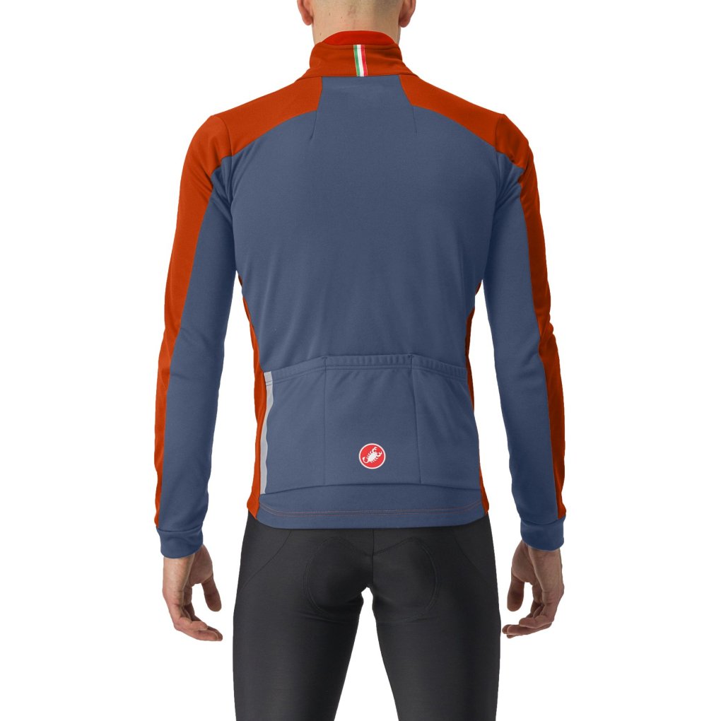 Castelli Entrata Jacket Men - red ochre/twilight blue 608