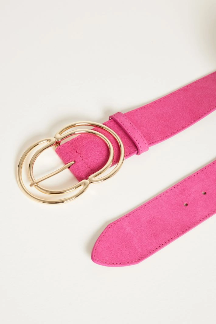 Sculptural buckle belt - FUCHSIA