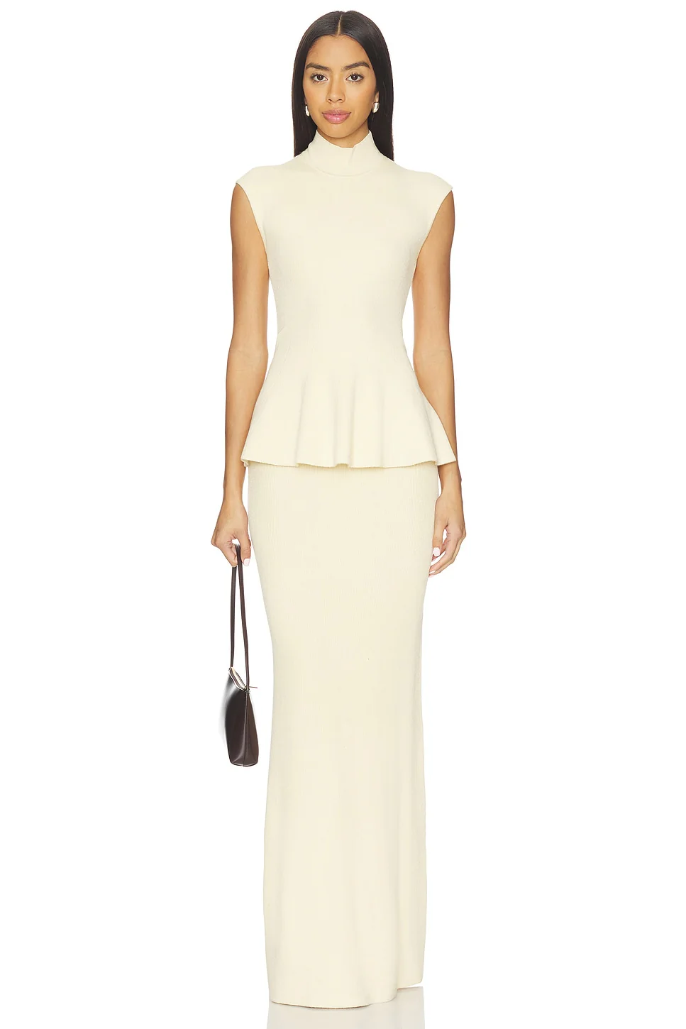 x Christina Elezaj Florie Mock Neck Maxi Dress
