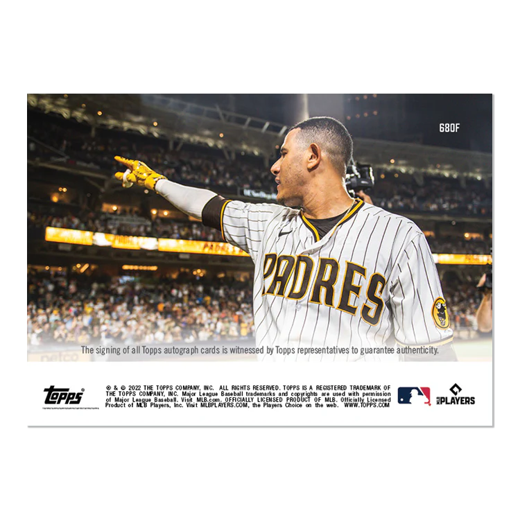 On-Card Auto # to 1 - Manny Machado - 2022 MLB TOPPS NOW® Card 680F